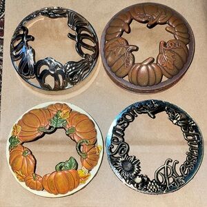 Set of 4 Autumn Pumpkin Yankee candle illuma-lid jar accessory